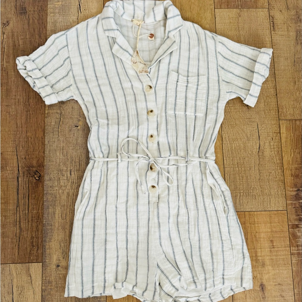 Striped Linen Romper